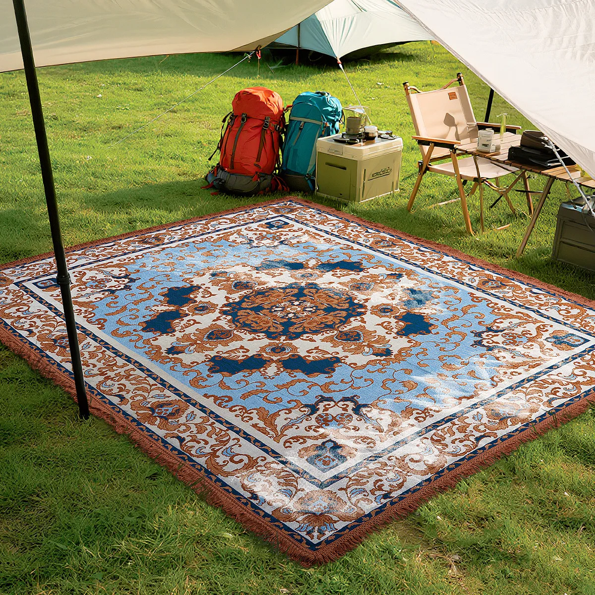 Classical style jacquard carpet, living room bedroom bedside blanket, picnic camping blanket