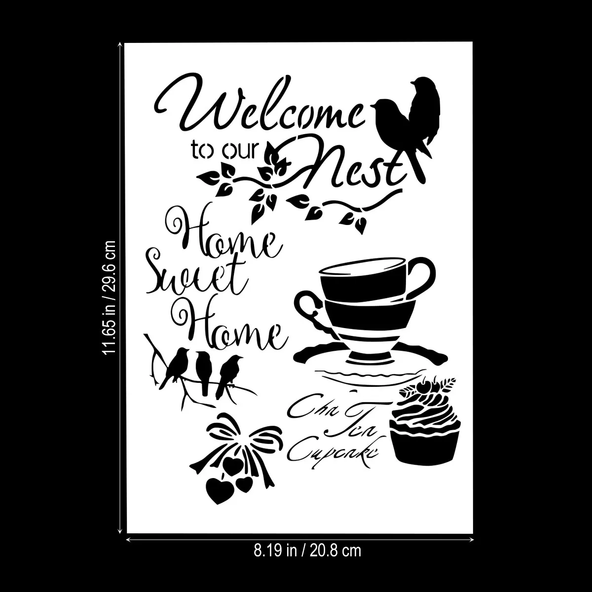 Reusable Hollow Drawing Stencil Set for Crafts Scrapbooking Greeting Cards DIY Wall Art Painting School Projects White