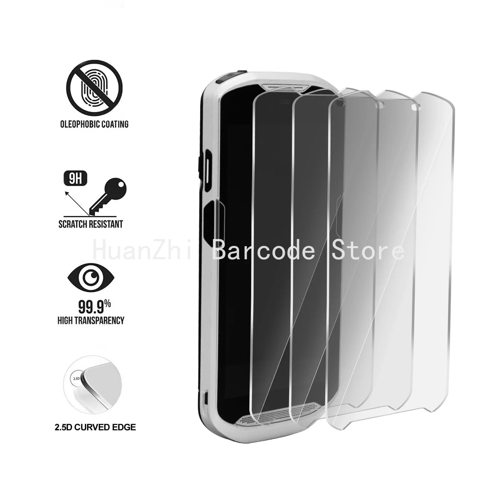 10PCS Tempered Glass Screen Protector for Zebra Symbol TC51 TC510K TC56 Barcode Scanner Mobile Computer,9H HD Protective Film