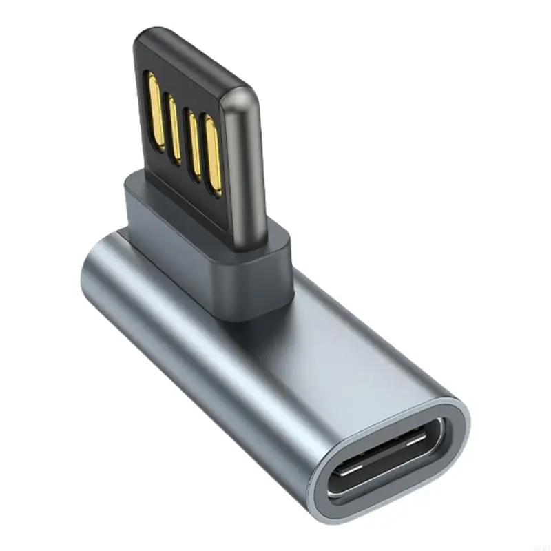 90 Degree USB to Type C Adapter Reversible Plugs Suitable for Narrow Space Durability and Lightweight for Daily Carry