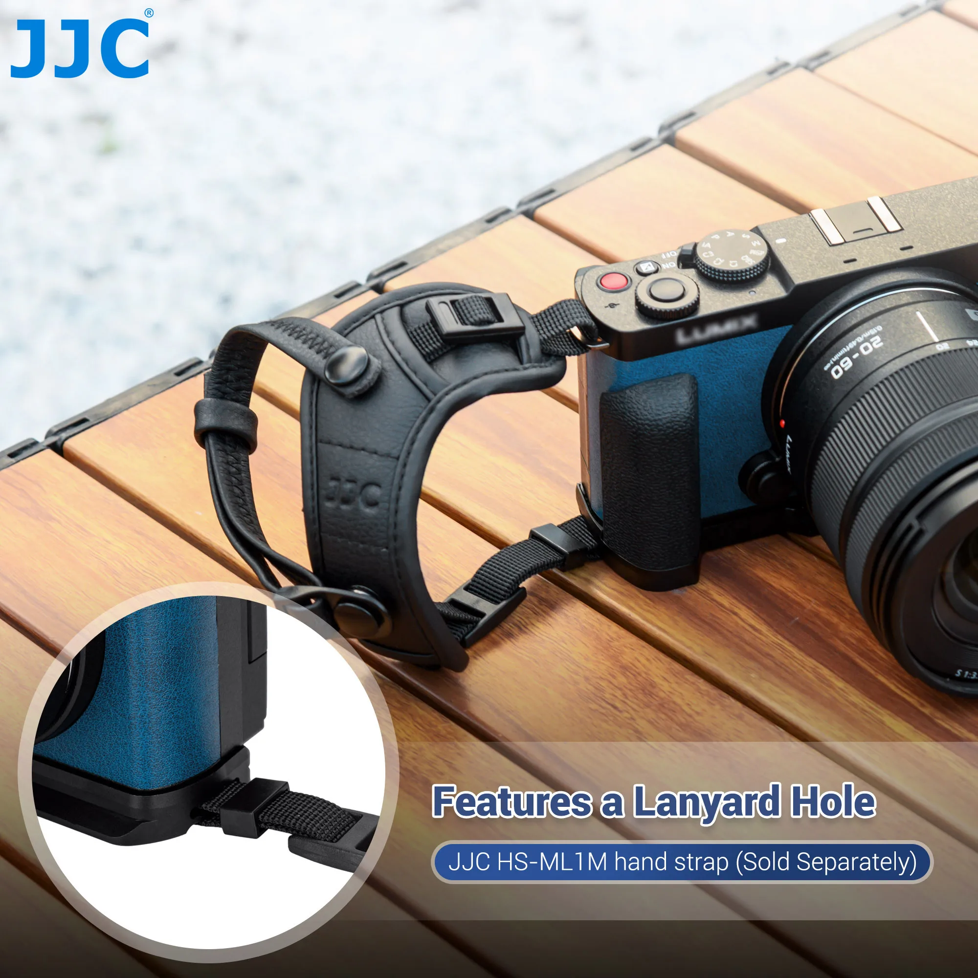 JJC L-Shape Bracket Handle for Panasonic Lumix S9 Camera with Built-in Arca Quick Release Plate Battery Compartment Opening