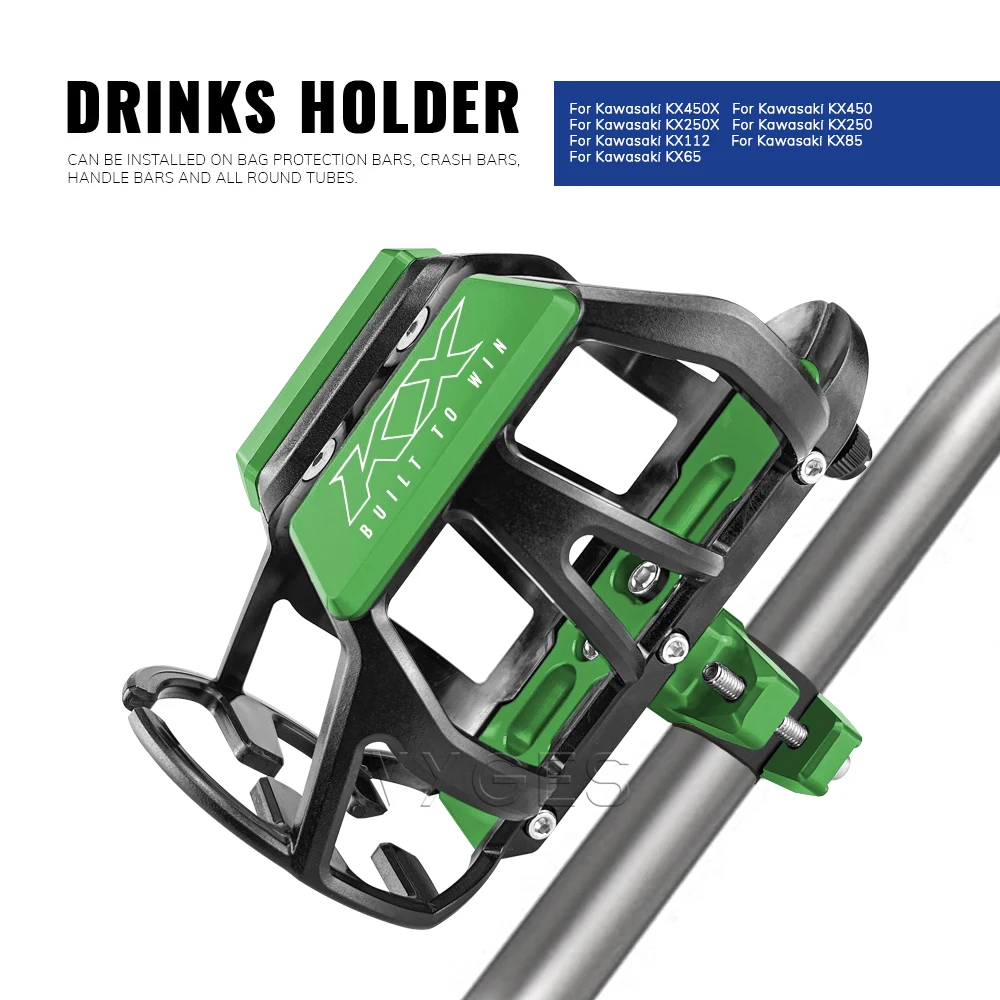 

For Kawasaki KX450X KX450 KX250X KX250 KX112 KX85 KX65 Motorcycle Beverage Water Bottle Cage Drinks Holder Water Cup Holder