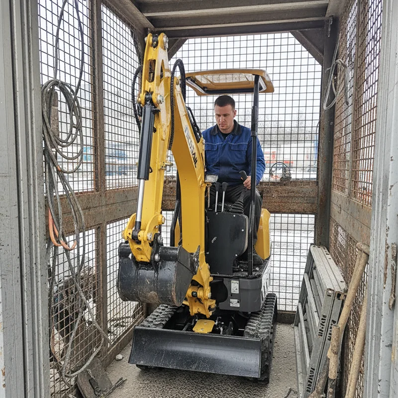 

Customized Small Hydraulic Excavator 1.2-ton High Power Mini Excavator Trenching Tool for Small Particles and Agriculture