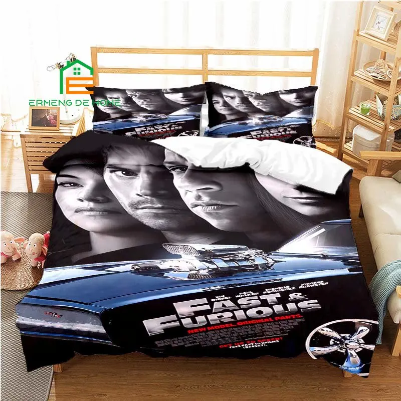 Fast and Furious Pattern Duvet Cover Set Bedding for Aldult Kids Bed Set Game Quilt Cover Comforter Cover Bedding Set