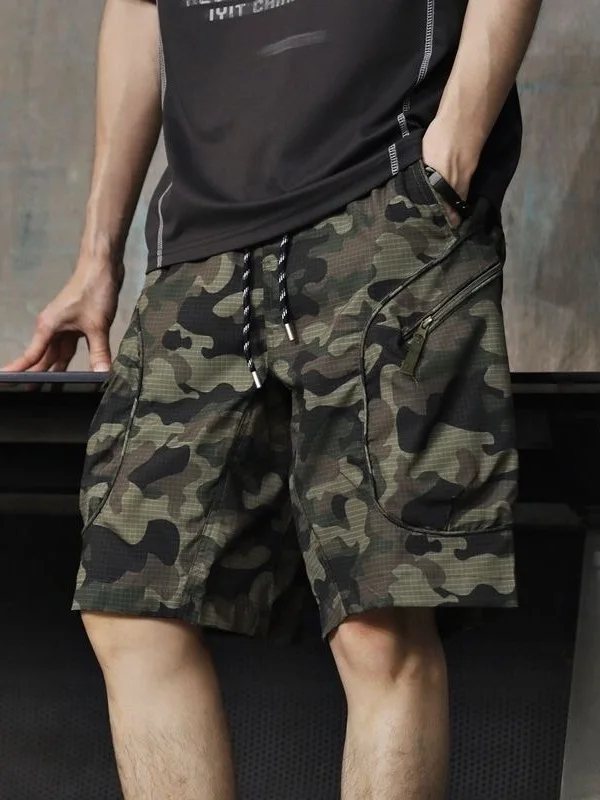 

New Outdoor Camouflage Workwear Shorts Men Summer Thin Fashion Version Paratrooper Utility Five-Quarter Length Straight Leg P...