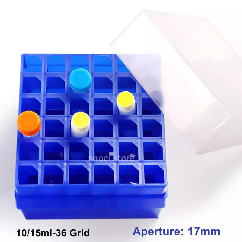 Centrifuge Tube Box,16/36 Grid Plastic Freezer Box，with Serial Number，cryopreservation Tube Box，use For 10ml/15ml/50ml