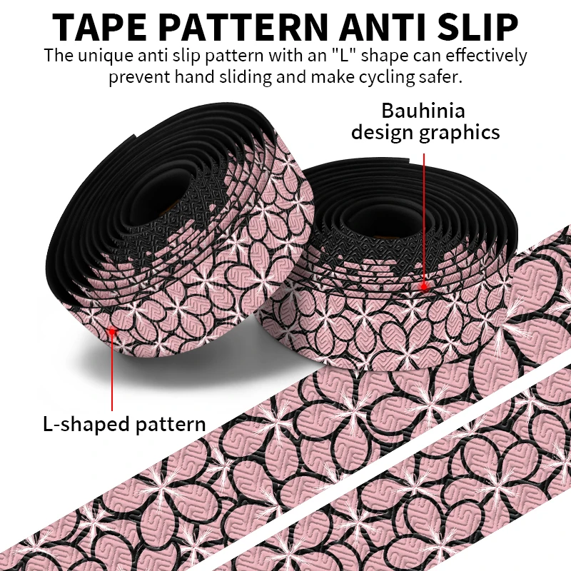 BUCKLOS taśma na kierownicę roweru szosowego Arabesquitic prędkość taśmy na kierownicę EVA/PU miękka antywibracyjna taśma do owijania roweru trwała DropBartape