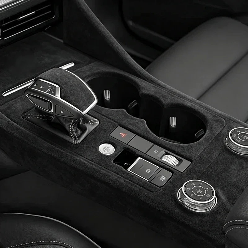 Suede Overlays On Center Console Gear Shift Trim Cover, Armrest Cover for Volkswagen Touareg CR7 2019 2020 2021 2022 2023