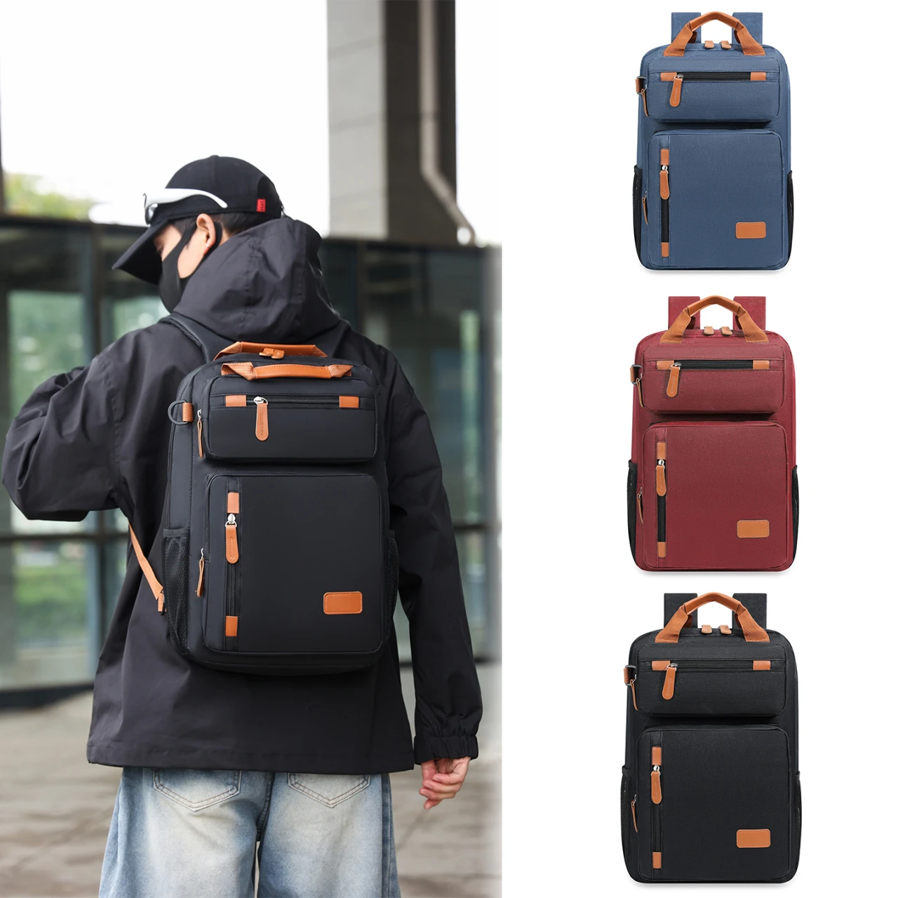 

Мужской противоугонный рюкзак для ноутбука 15,6 дюйма — водонепроницаемая деловая сумка Оксфорд для работы, путешествий и ежедневных поездок