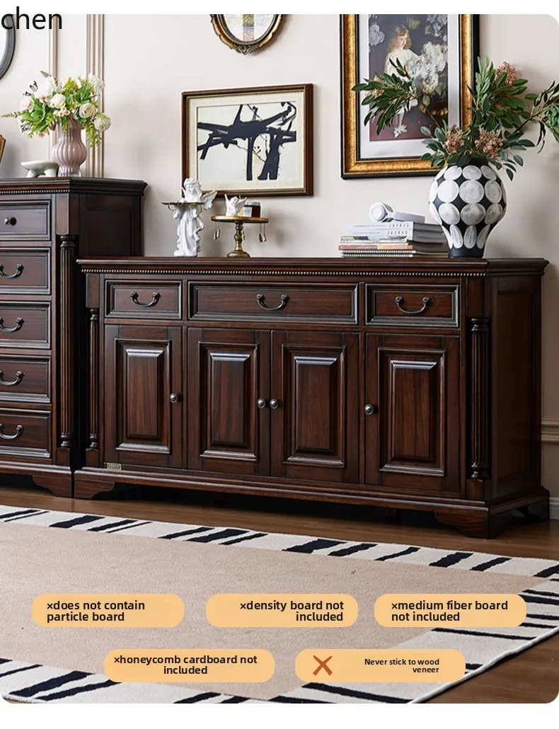 

HXL solid wood dining side cabinet living room wall storage storage porch shoe cabinet