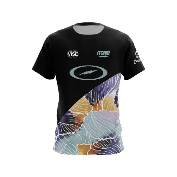 2025 جديد ثلاثية الأبعاد الطباعة العاصفة سلسلة الرجال والنساء التجفيف السريع تنفس الرياضة الجولة الرقبة البولينج قميص تي شيرت