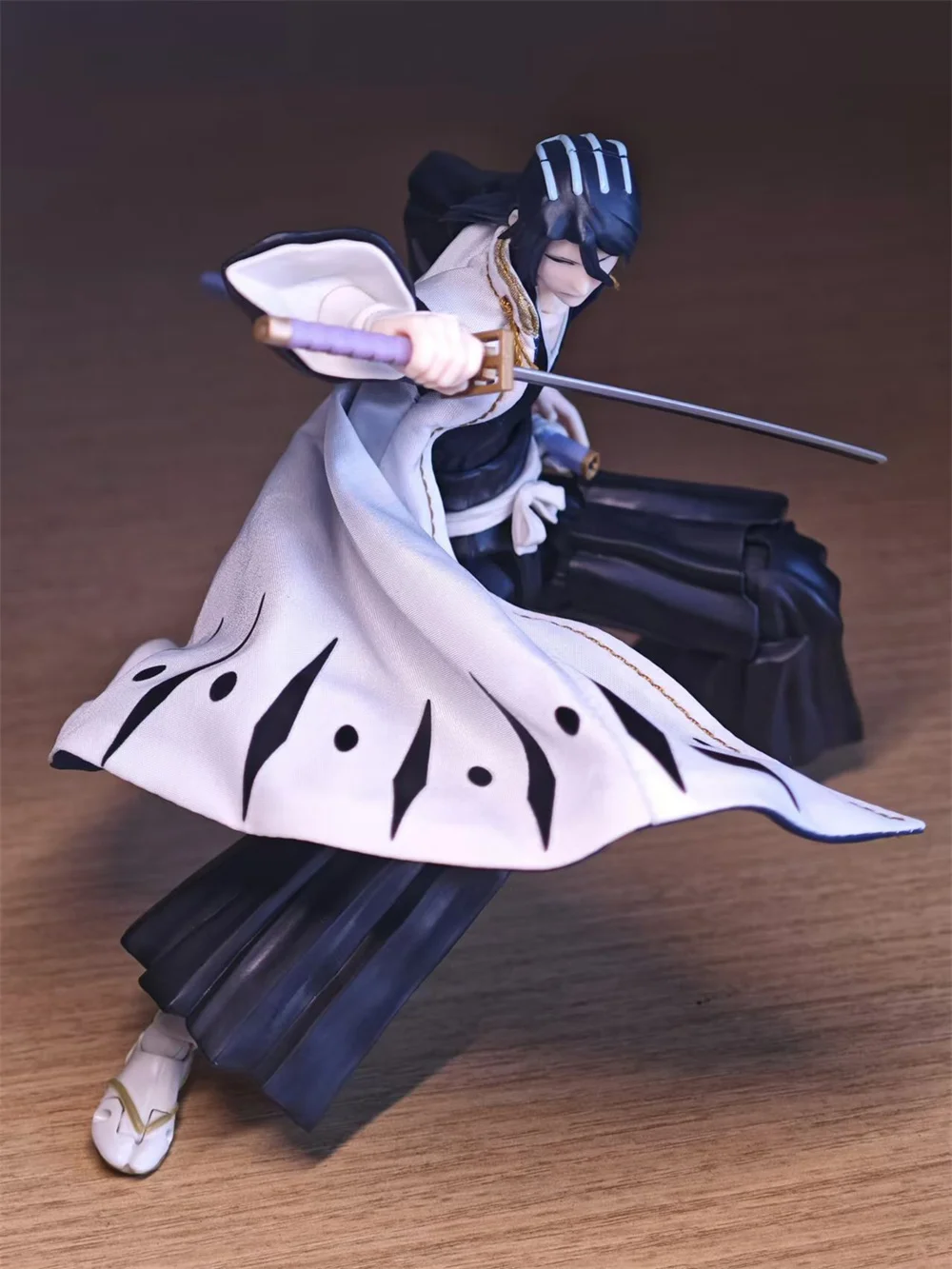 In Stock 1/12 Scale Kuchiki Byakuya Clothes Team Leader ZINNBAORI Cloth Windbreak Cloak Model for 6-inch Action Figure Body DIY