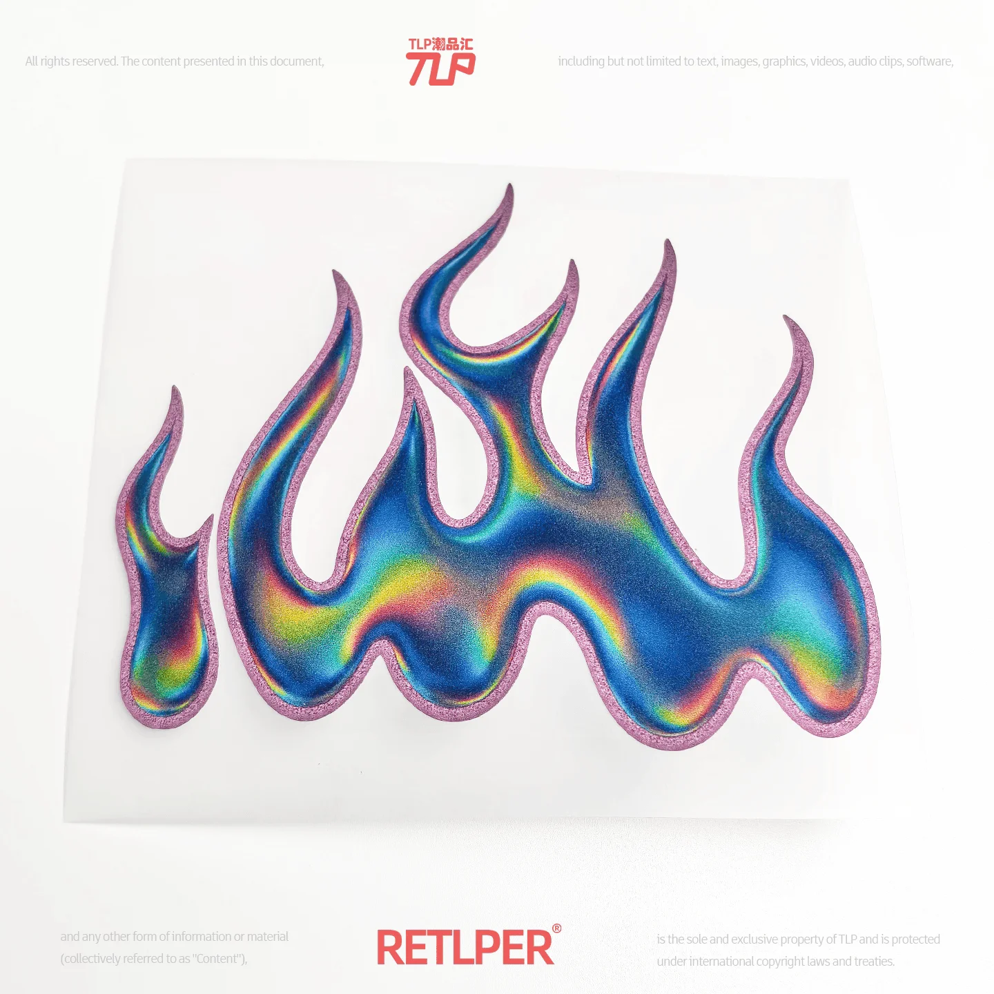 Retlper Hollow-Out Car Sticker Original Flowing Flame Color New Chinese Style Traditional Waterproof Flat for Car/Moto