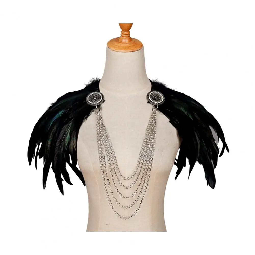Capa de fiesta de carnaval, chal de plumas góticas, capa con cuello de encaje, disfraz de bruja para Halloween, Carnaval, mujer, negro y blanco