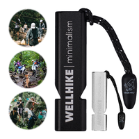 Double Tubes EDC Mini Whistles 120dB Emergency Survival Whistle Aluminum Alloy Safety Loud Whistle for Outdoor Kayaking Boating