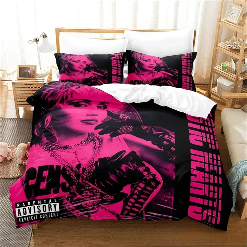 Fashion 3D Print Singer M-Miley Cyrus Bedding Set Boys Girls Twin Queen Size Duvet Cover Pillowcase Bed Kids Adult Duvet Cover