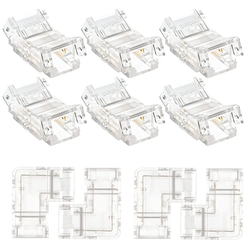 10PCS 2 Pin 8Mm Cob LED Connector Kit Replacement Parts For 8Mm Cob LED Strip Lights