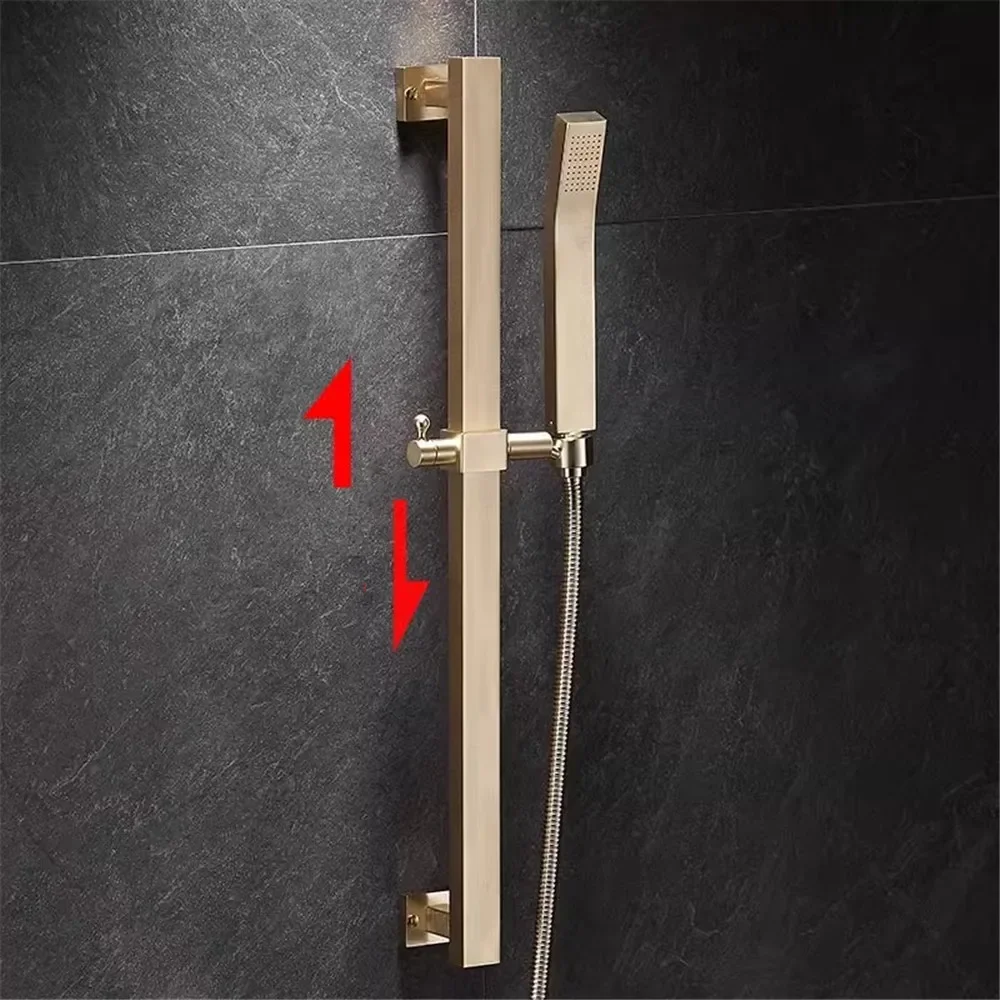 Juego de grifería para bañera y ducha de Oro pulido, grifo de ducha montado en la pared, grifos mezcladores de ducha y baño frío y caliente de latón