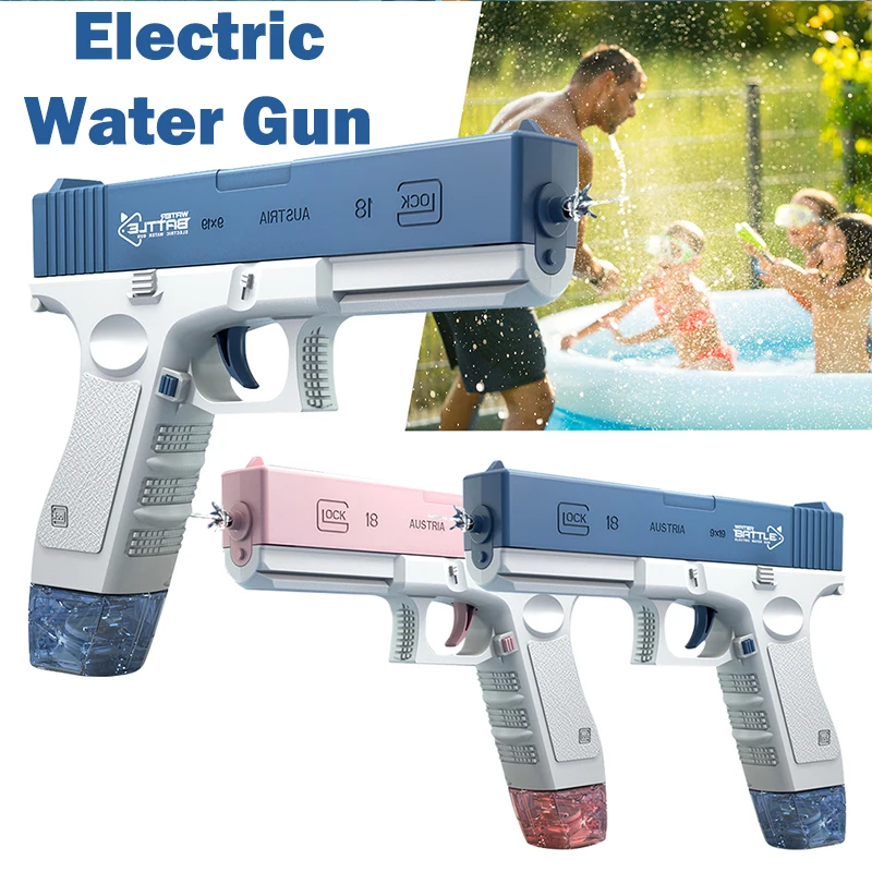 New Summer Water Gun Toys Electric Glock Shooting Automatic High-pressure Strong Charging Energy Beach Toy for Children Adults