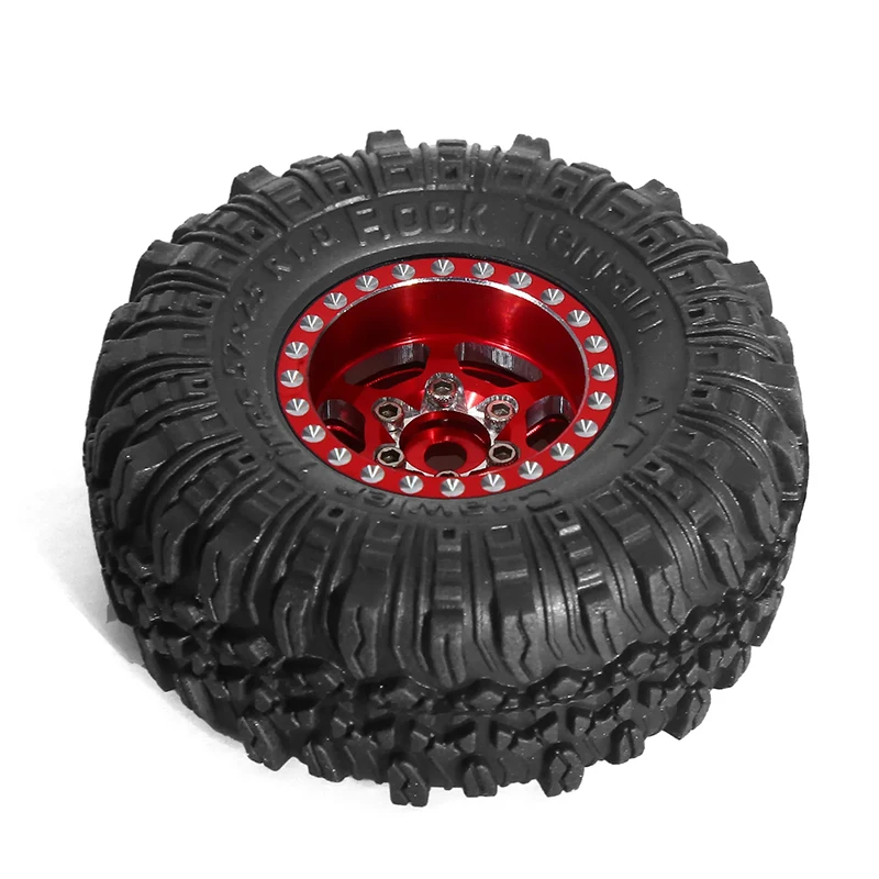 4pcs 57mm 1.0 "Set di pneumatici per ruote Beadlock in metallo per 1/18 1/24 RC Crawler Car TRX4M SCX24 AX24 FCX24 accessori per parti di aggiornamento