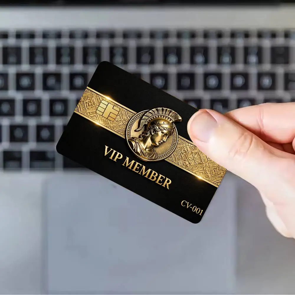 Black VIP Member Film Skin Cover Credit Card Stickers 4PCS Debit Front Decoration Bank Bus Pass Waterproof view 6