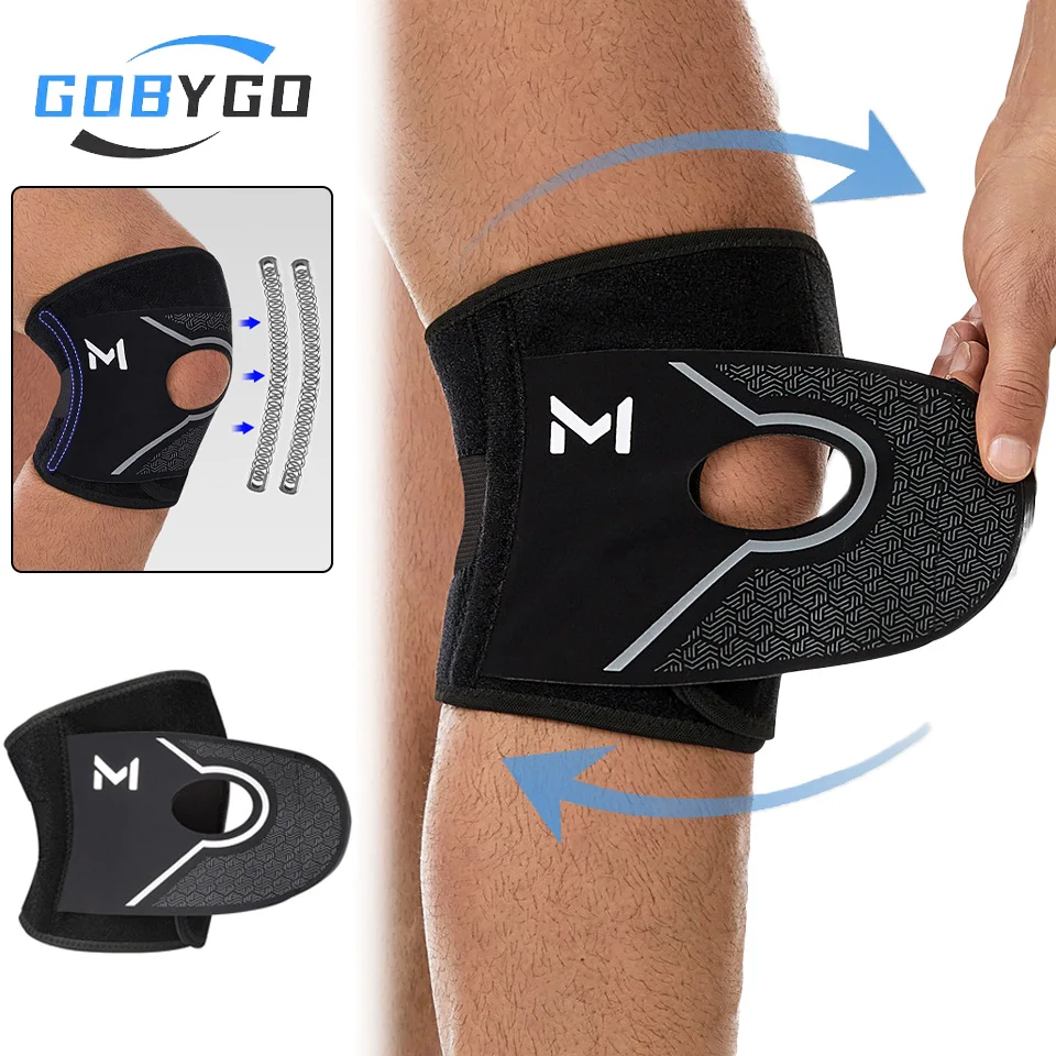 

GOBYGO 1Pcs Knee Pads Mountain Climbing Basketball Shock Absorption Spring Support Multiple Pressurization Light Thin Breathable