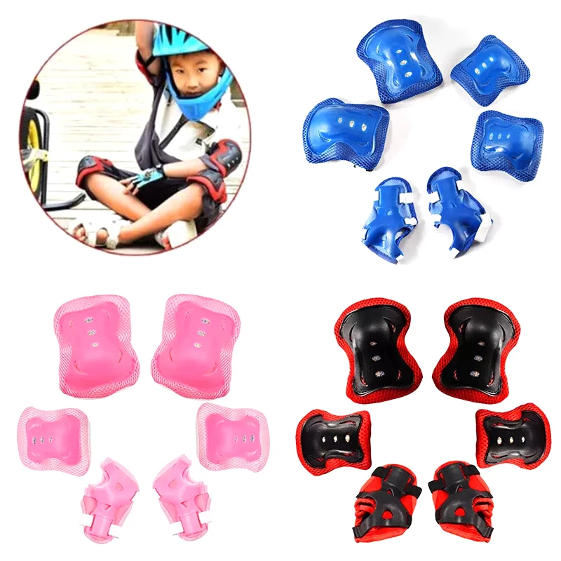 6pcs/set Kids Boy Girl Safety Helmet Knee Elbow Pad Sets Children\'s Cycling Skate Bicycle Helmet Protection Safety Guard