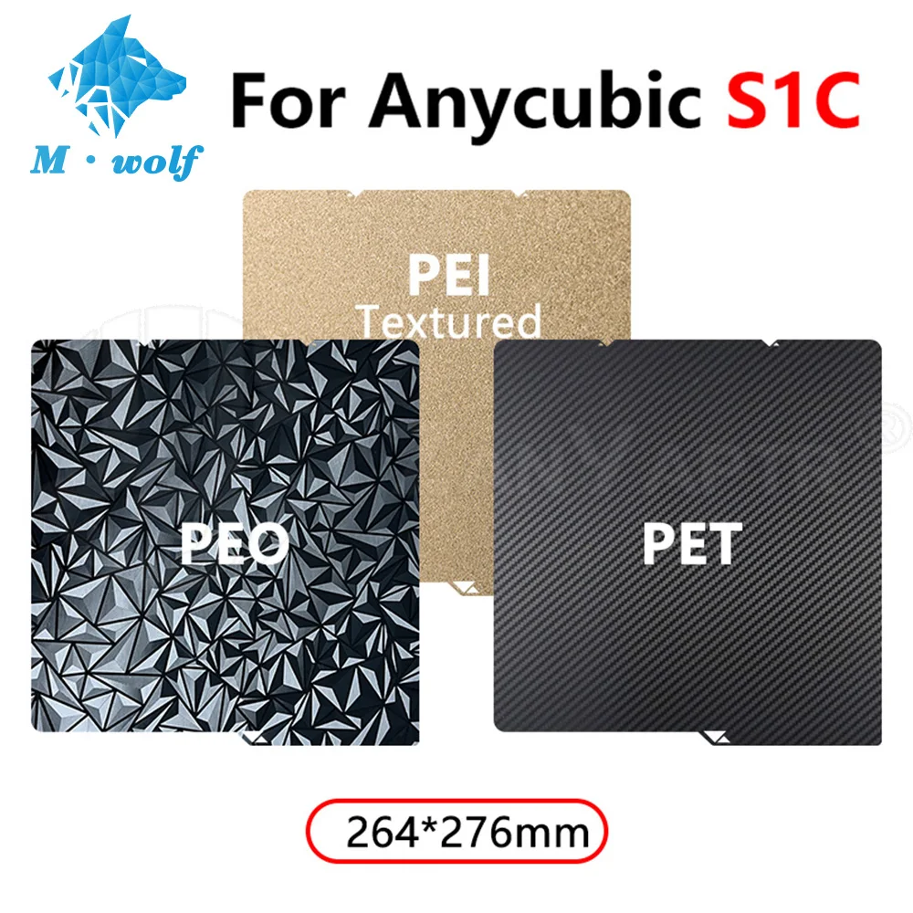 For Anycubic S1C PEI double-sided spraying PEO PET film 3D printer steel plate 264*276mm