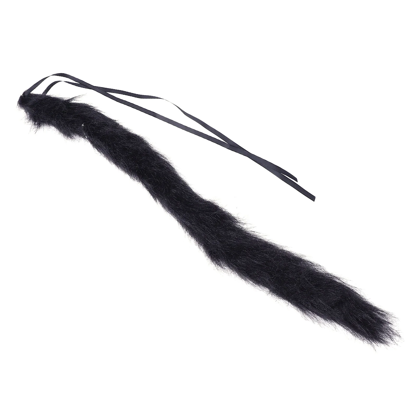 Cat Costume Decor Prop Halloween Tail Dress up Costumes Pendant Furry Black For