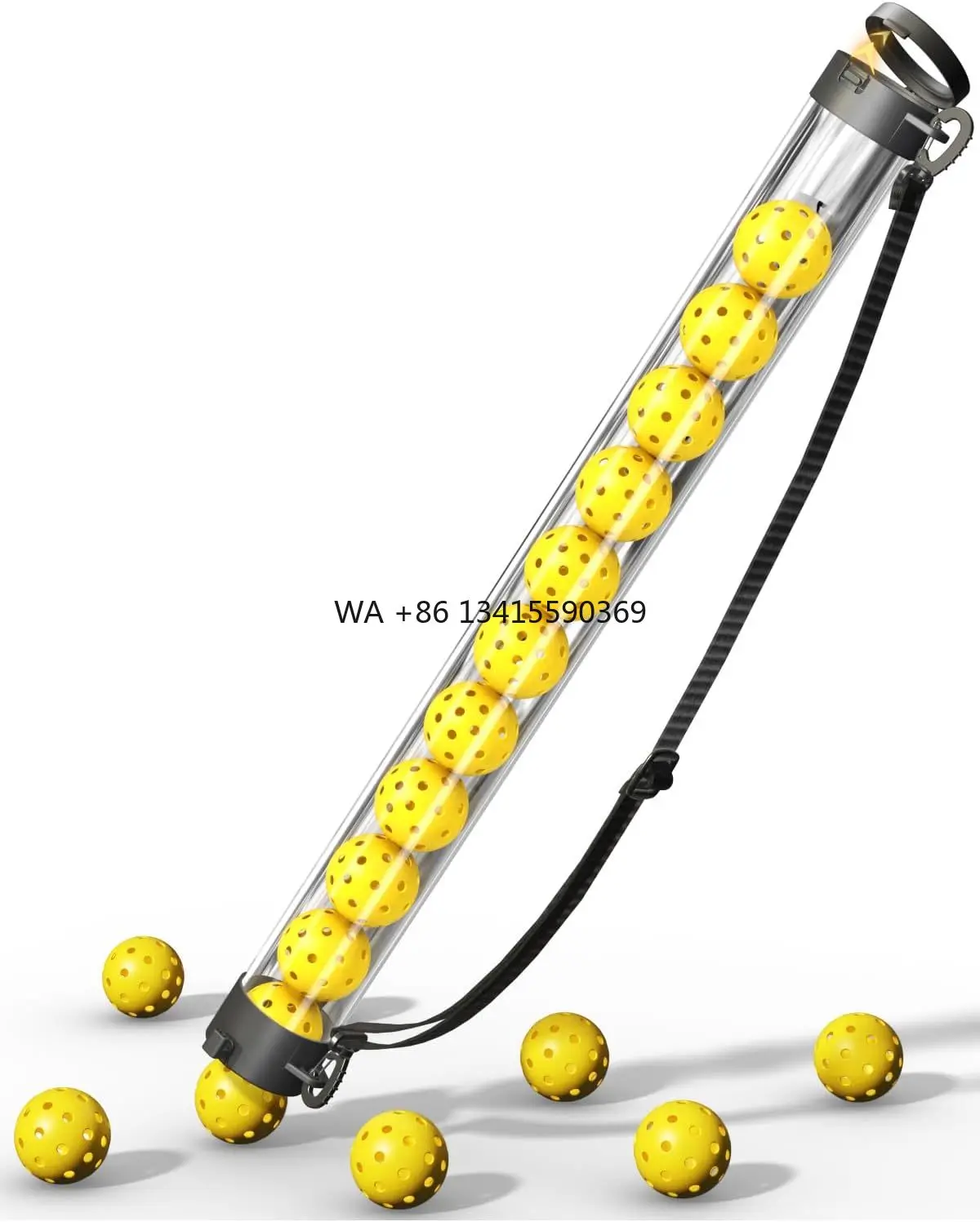 

Tennis Ball Tube Holds 12 Tennis Ball Picker with Shoulder Strap
