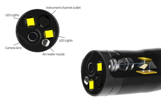 Endoskopi Digital kualitas tinggi 9.5mm, endoskopi medis diameter luar kualitas gambar HD dan konektor satu sentuhan tahan air