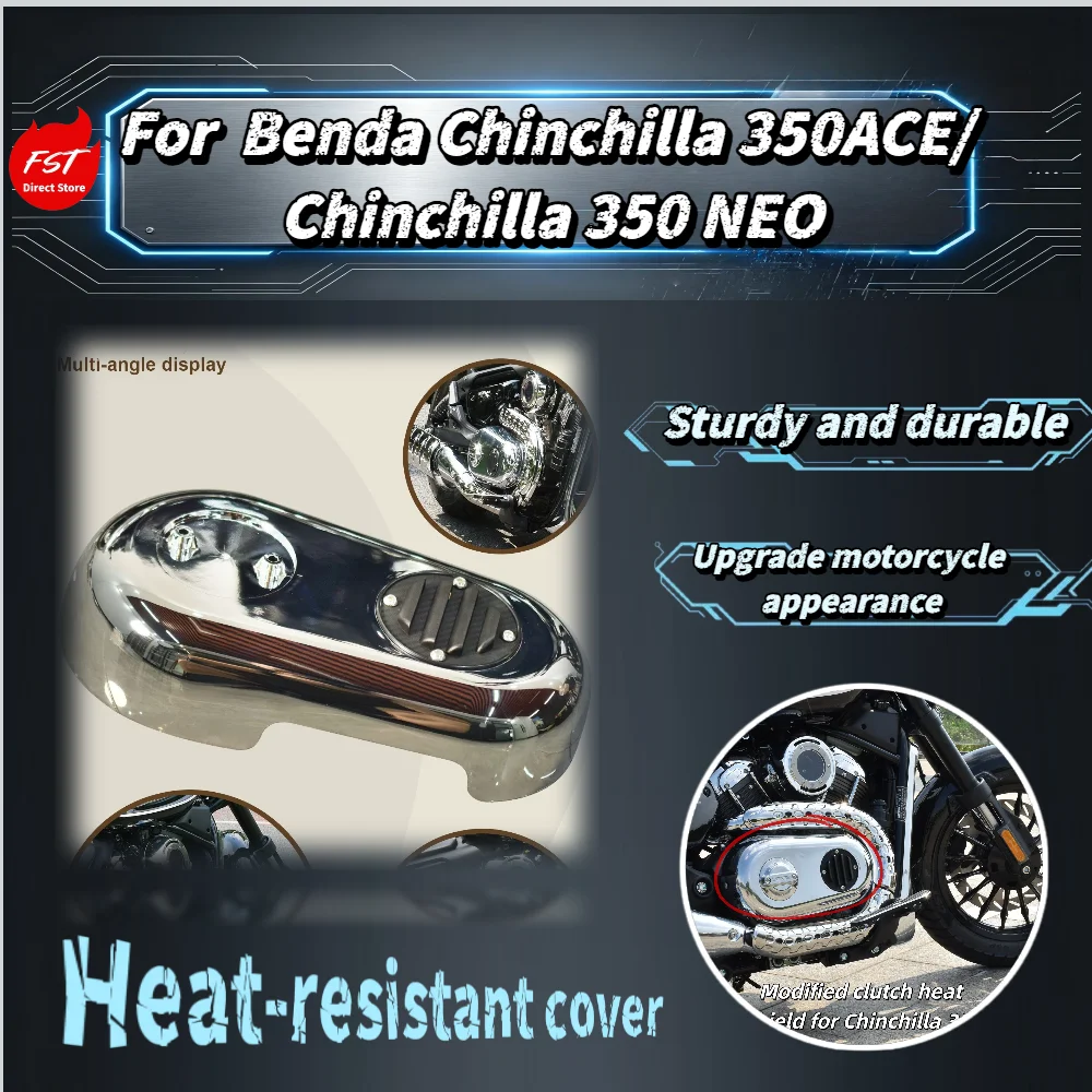 For Benda Chinchilla 350 ACE NEO Automatic Gear Modified Thickened Electroplated Clutch Cover Exhaust Heat Shield Accessories
