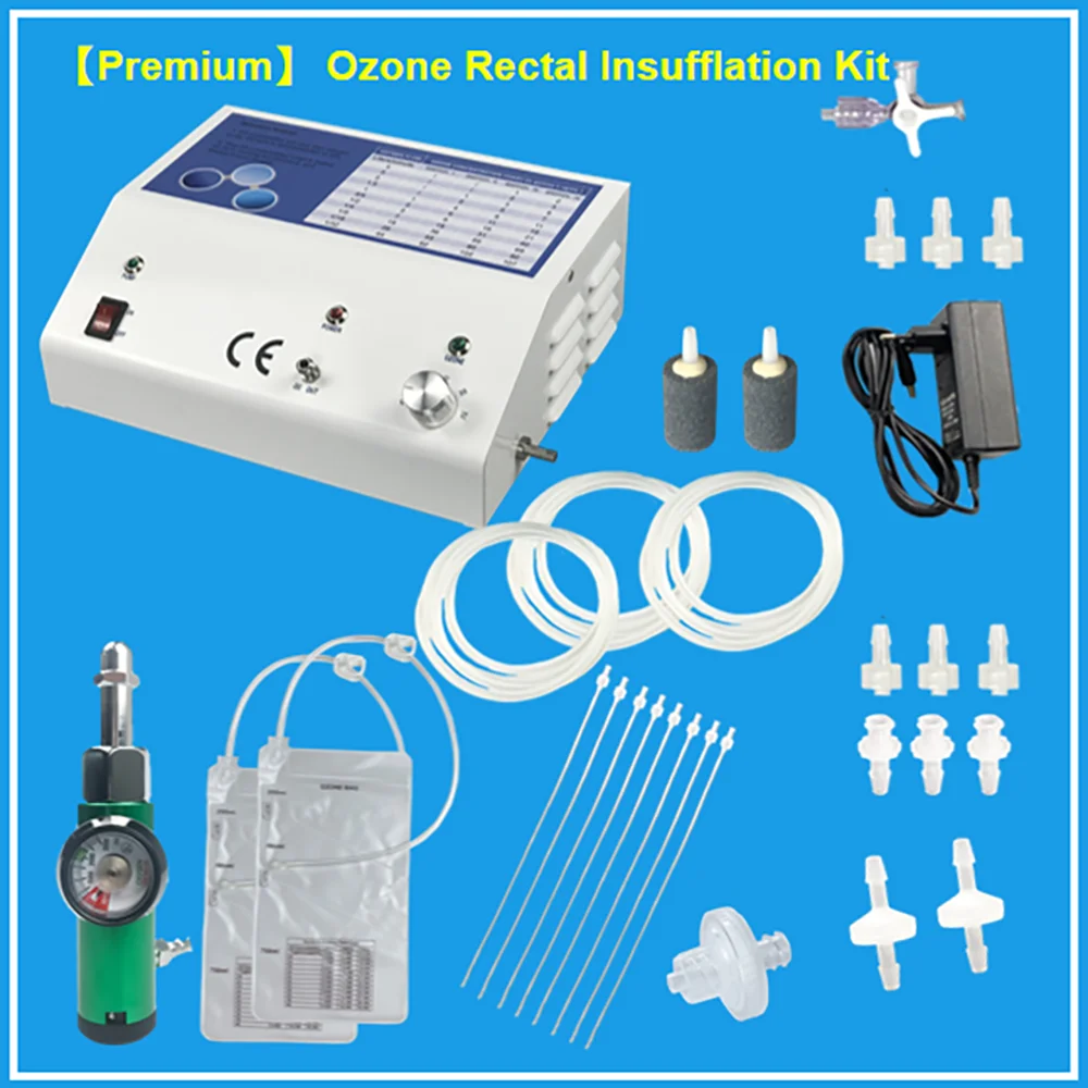 AQUAPURE Medical O3 Rectal Insufflation Ozone Therapy Equipment Machine Kit with Ozone Catalyst Insufflation bags Catheters