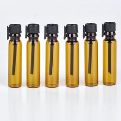 50/100/200pcs 1ml 2ml Glass Mini Perfume Bottle Amber Empty Perfume Vial Essential Oil Sample Bottle Tiny Container for Cosmetic