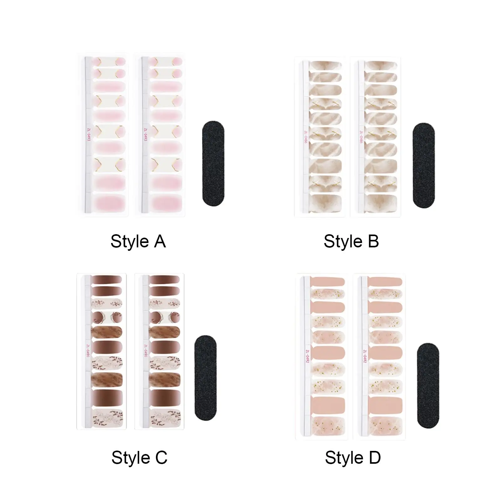 ملصقات جل طلاء الأظافر ، لف كامل ، غطاء كامل ، شارات ، شرائط ، صالون ، منزل ، نساء ، فتيات ، 20