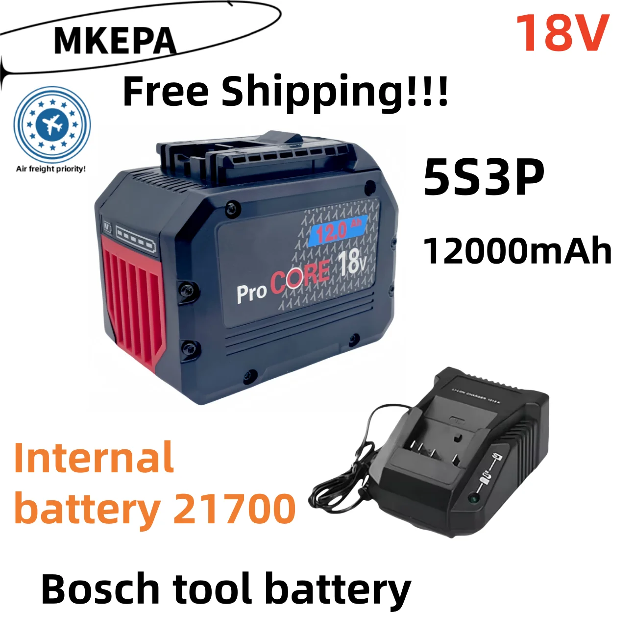 18V 12.0Ah 100% original Bosch rechargeable battery, suitable for tool BAT609 BAT618 GBA18V80 21700 high-power 5C power battery