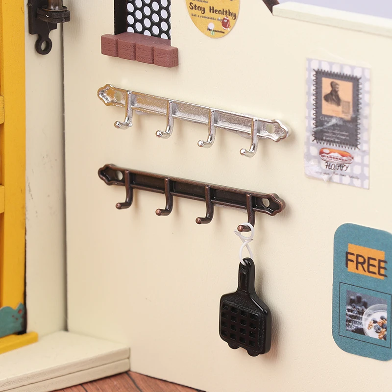 1/12 인형의 집 금속 옷걸이 벽걸이 미니어처 가구 역할 놀이 장난감