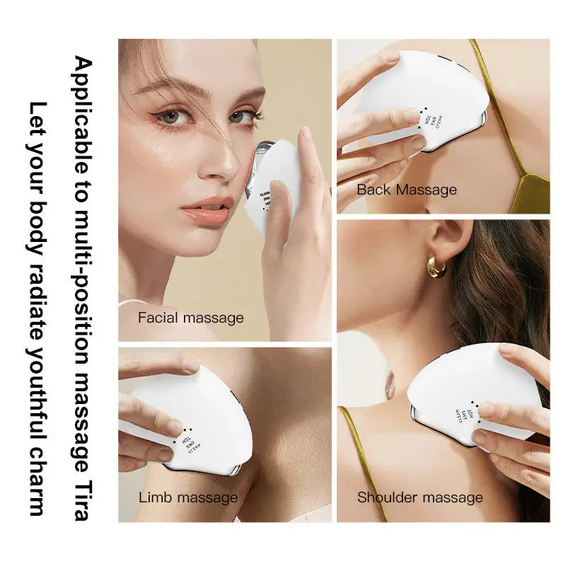 2025 nouveau Design Micro courant lumière rouge Vibration chauffage visage masseur cou levage Guasha dispositif