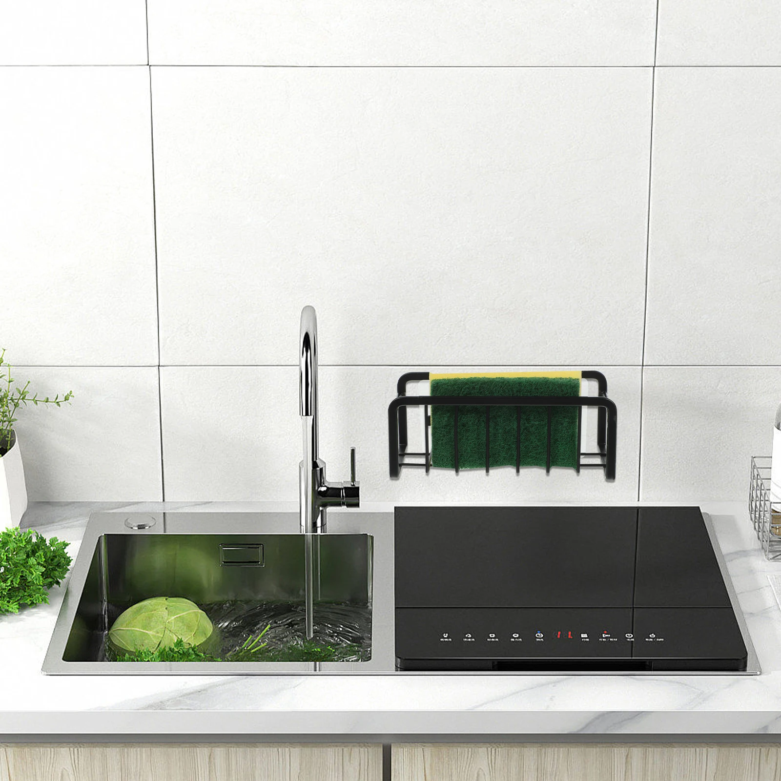 

Sink Sponge Holder Kitchen Sink Organizer Draining Rack for Sponge and Dishcloth Soap Storage Kitchen Rack For Sponge