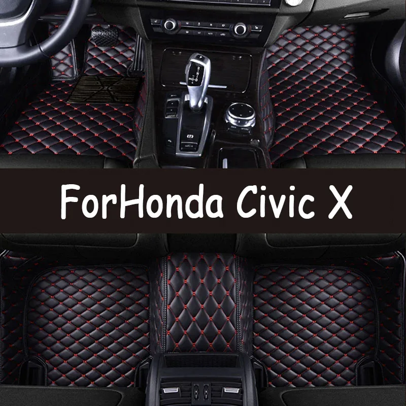 

Автомобильные коврики для Honda Civic X 10 FC FK 2016 ~ 2021, кожаные напольные коврики, коврики, внутренние части, водонепроницаемые накладки, автомобильные аксессуары