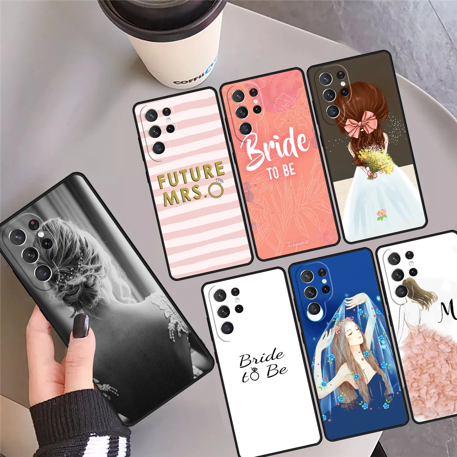 Bride To Be Phone Case Cover Coque For Samsung Galaxy S24 Ultra 23 S22 Plus S21 FE S20 S8 S9 S10 Note 10 Pro Note 20 Ultra