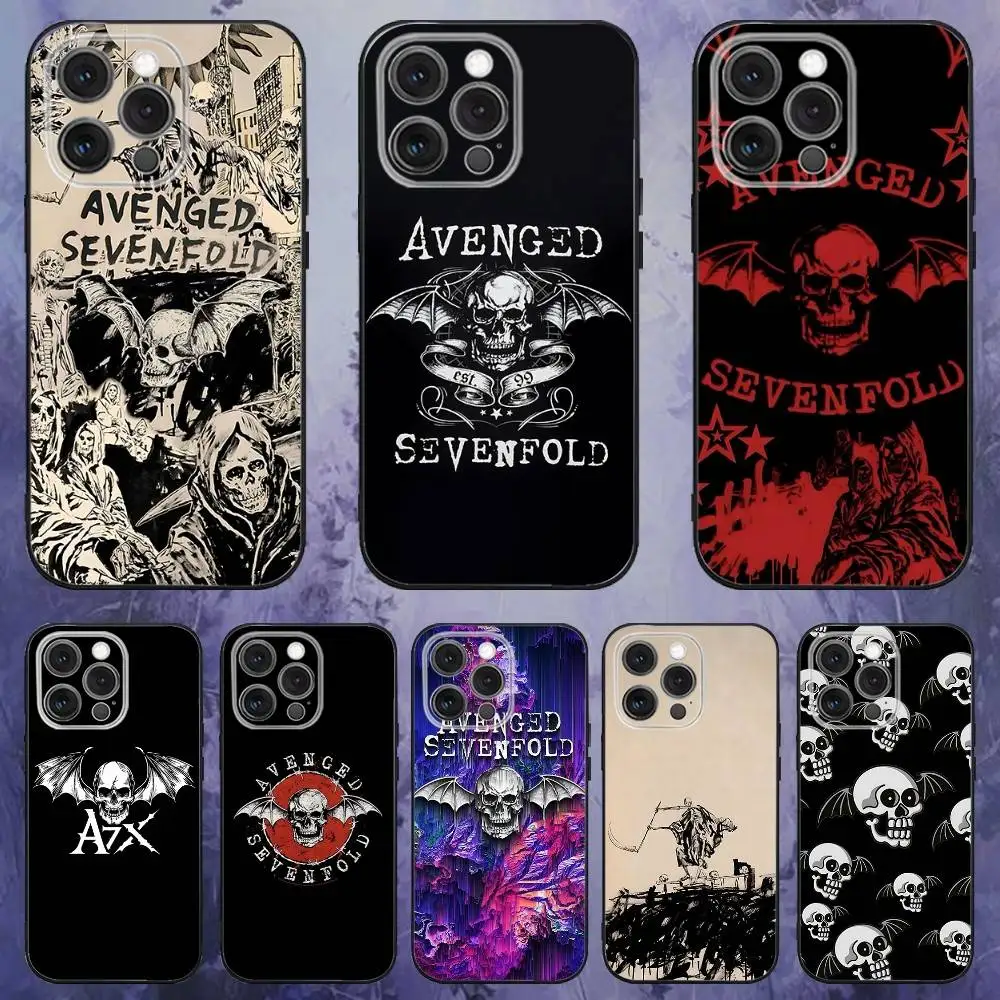 

A-Avenged Sevenfold Phone Case For iPhone 17,16,15,14,13,12,Pro,Max,Plus,E,SE4,Air,Mini Black Soft Box