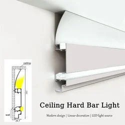 Opbouw plafond hoek aluminium harde bar licht led profiel home decor minimalistische lineaire binnenverlichting lamparmaturen