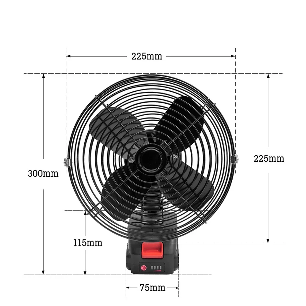 2-Speed High Power Handheld Fan 6/8in Portable Rechargeable Electric Fan For 18/20V Li-Ion Battery Outdoor Camping Working Fan