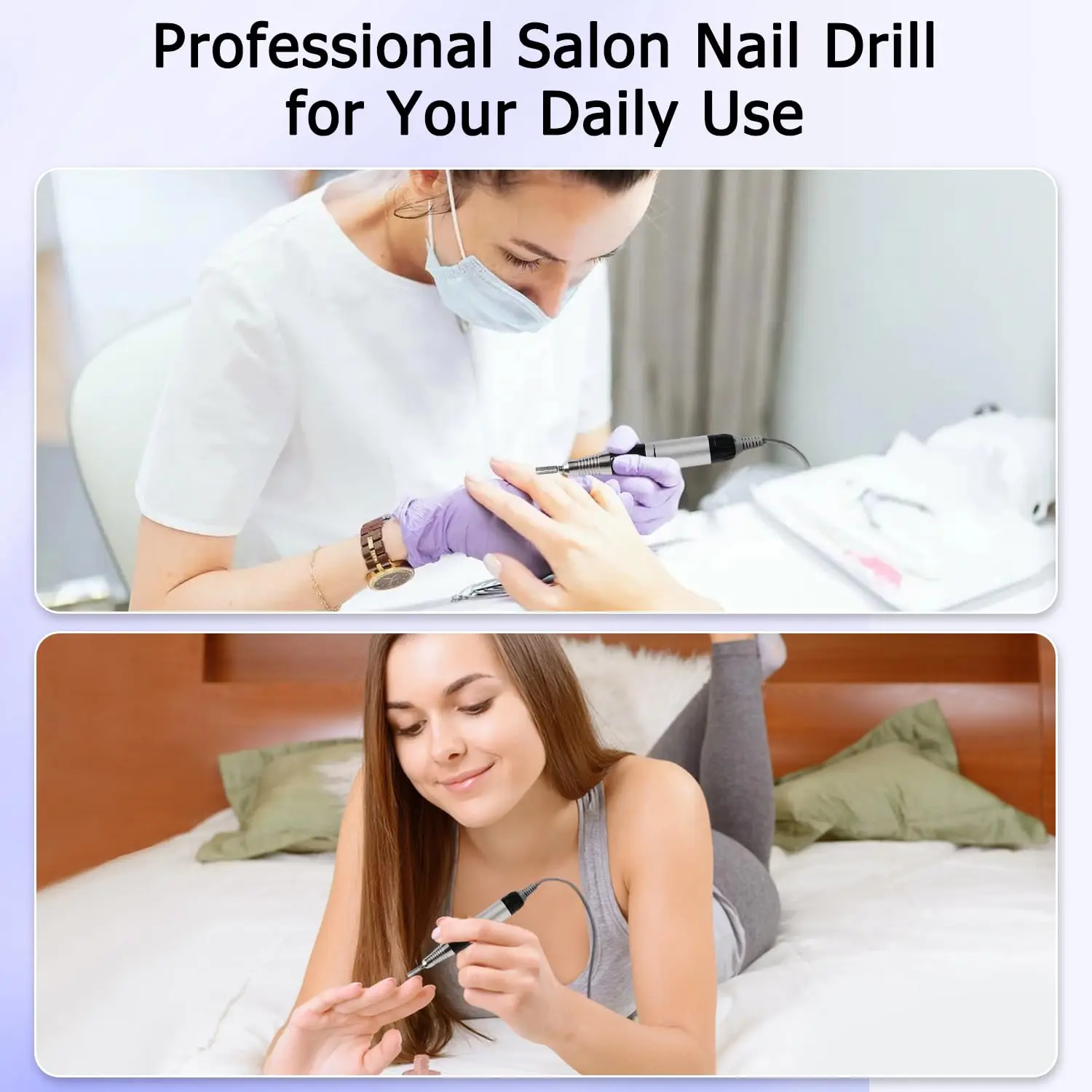 Linmanda broca de unhas acrílica-broca elétrica de unhas com pedal e arquivo conjunto de manicure arquivo de unhas elétrico com brocas de prego