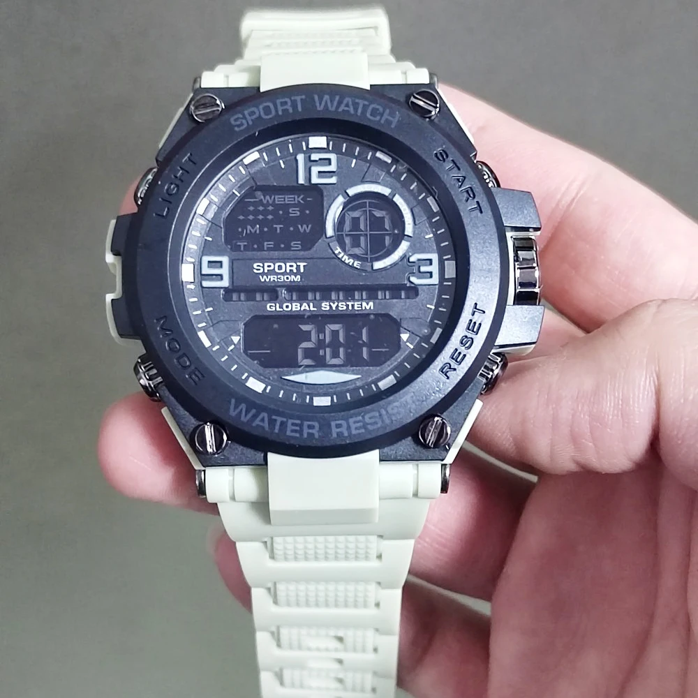 MAYZHISU 남자를위한 방수 전자 시계 야외 남자 스포츠 시계 스톱워치 방수 달력 어린이 디지털 시계 선물