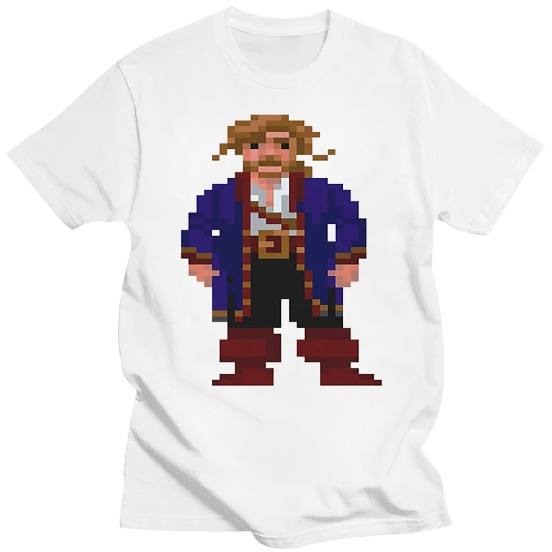 Print T Shirt Men Guybrush Threepwood T Shirt , Pixel , Secret Of Monkey Island , 8 - Bit , Retro Game