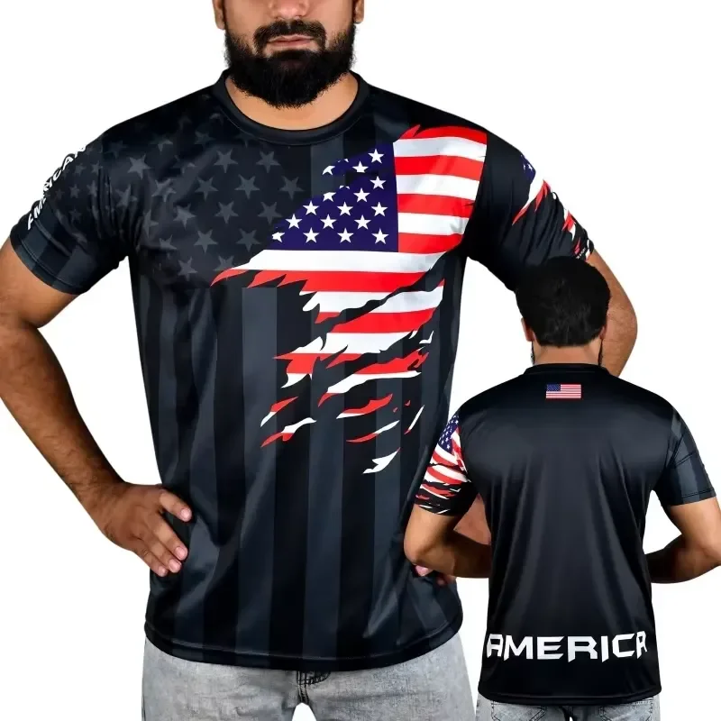 2026 3D Printed Canada and United States Themed Short Sleeve T-Shirt for Men Featuring Jamaica-Inspired Graphic Design,