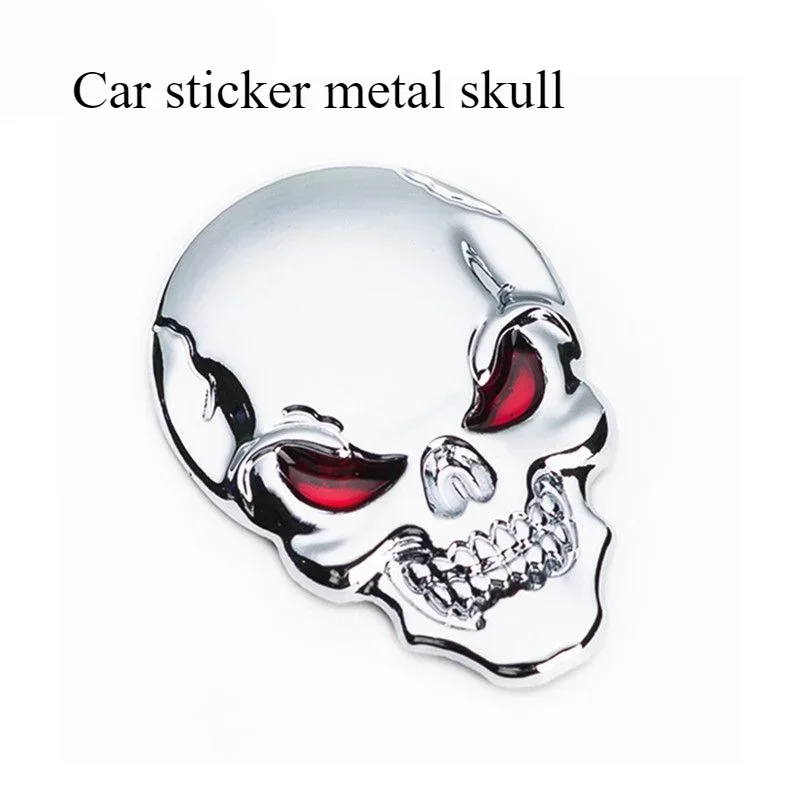 3D metal Skull Skull Car sticker Personality Creative decorative truck tag badge Styling decorative sticker accessories