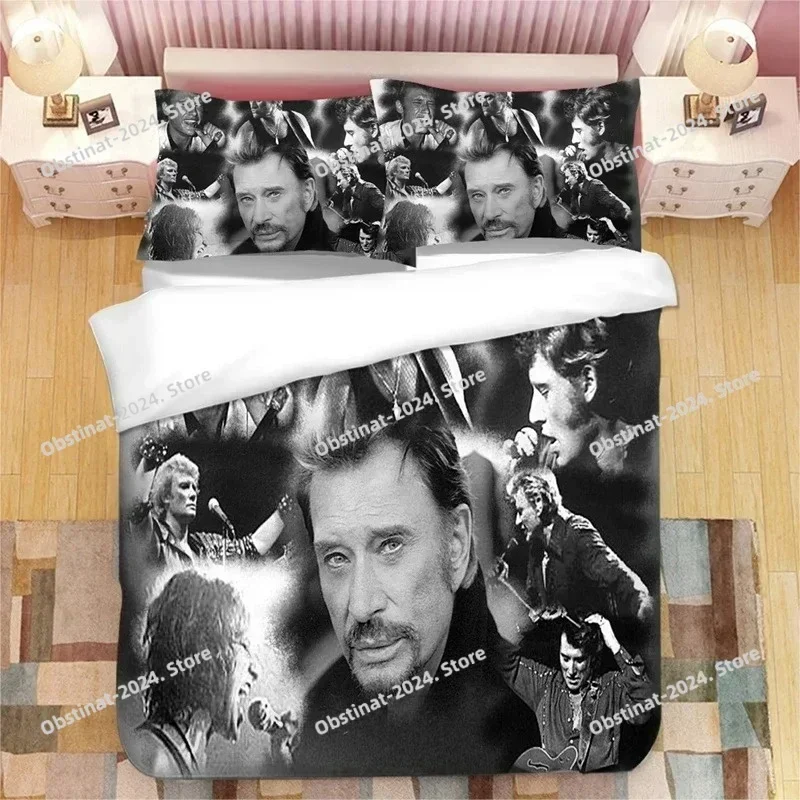 Johnny Hallyday Bedding Set Printed Comforter Quilt Bed Cover Duvet Cover Pillow Case 3 Pieces Sets Kids Adult Size Home Textile